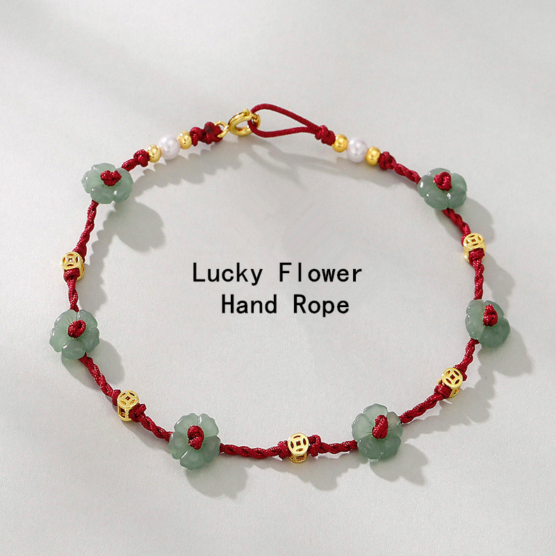 Ethnic Fashion Co In - Mode Hand geflochtenes Armband Glück Blumen
