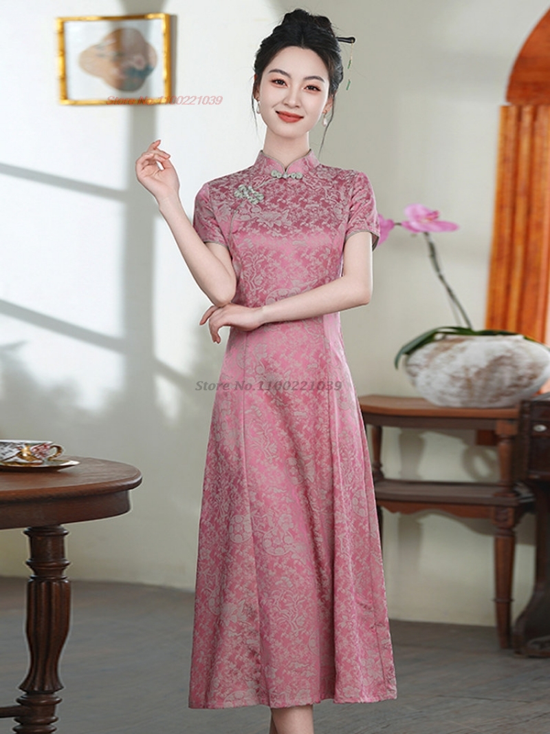 Ao Dai Vietnam Dress - 2026 Vietnam Vintage-Kleid Aodai Nationaltracht aus