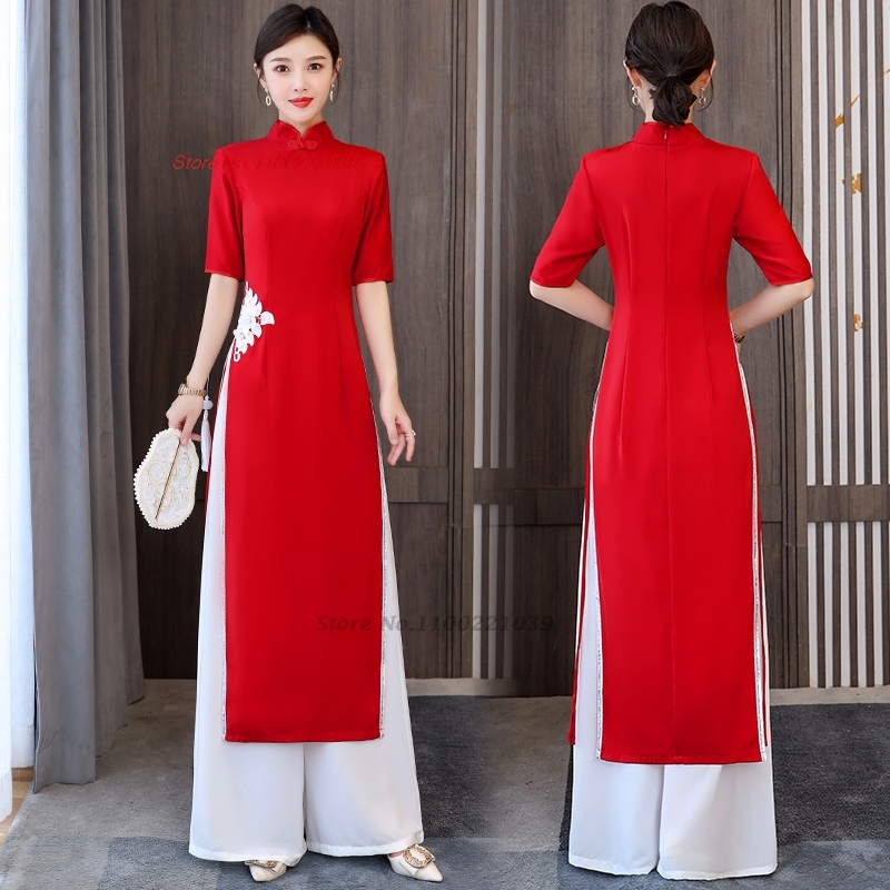 Ao Dai Vietnam Dress - 2026 Vietnam Aodai Kleid Cheongsam mit