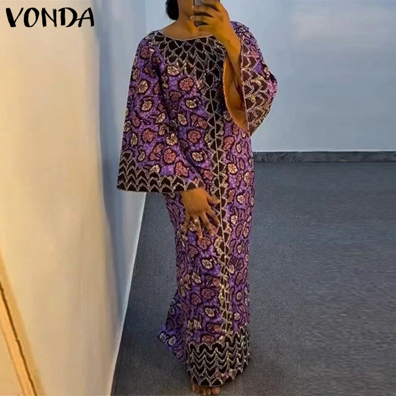 Ethnic Gown - Übergröße VONDA Bohemien-Kleid 2026 Sommer Elegantes