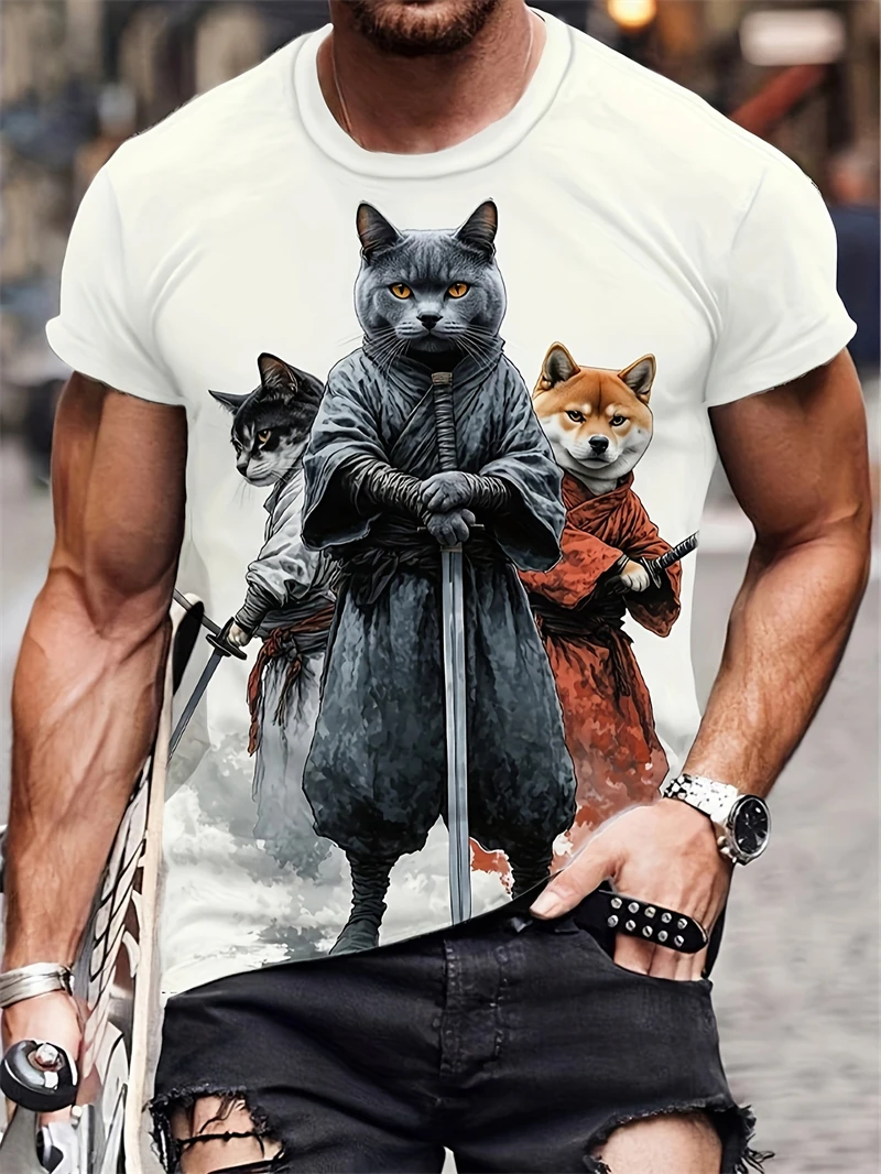 Fashion Ethnic Wear For Men - Herren T-Shirt mit polynesischem Tribal-Farnmuster, lässiges