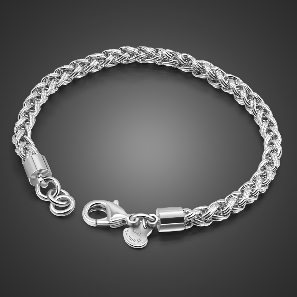 Fashion Ethnic Wear For Men - Herren-Armband aus massivem 925er-Sterlingsilber, 5 mm