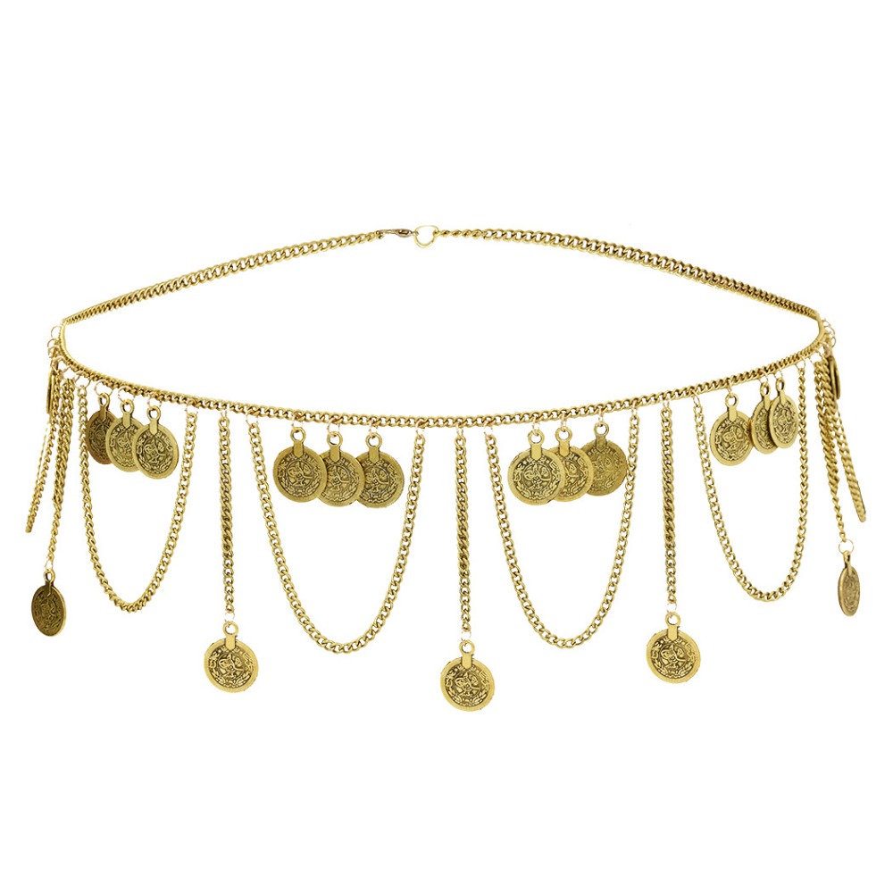 Ethnic Fashion Co In - Vintage Münze Anhänger Metall Körper Kette