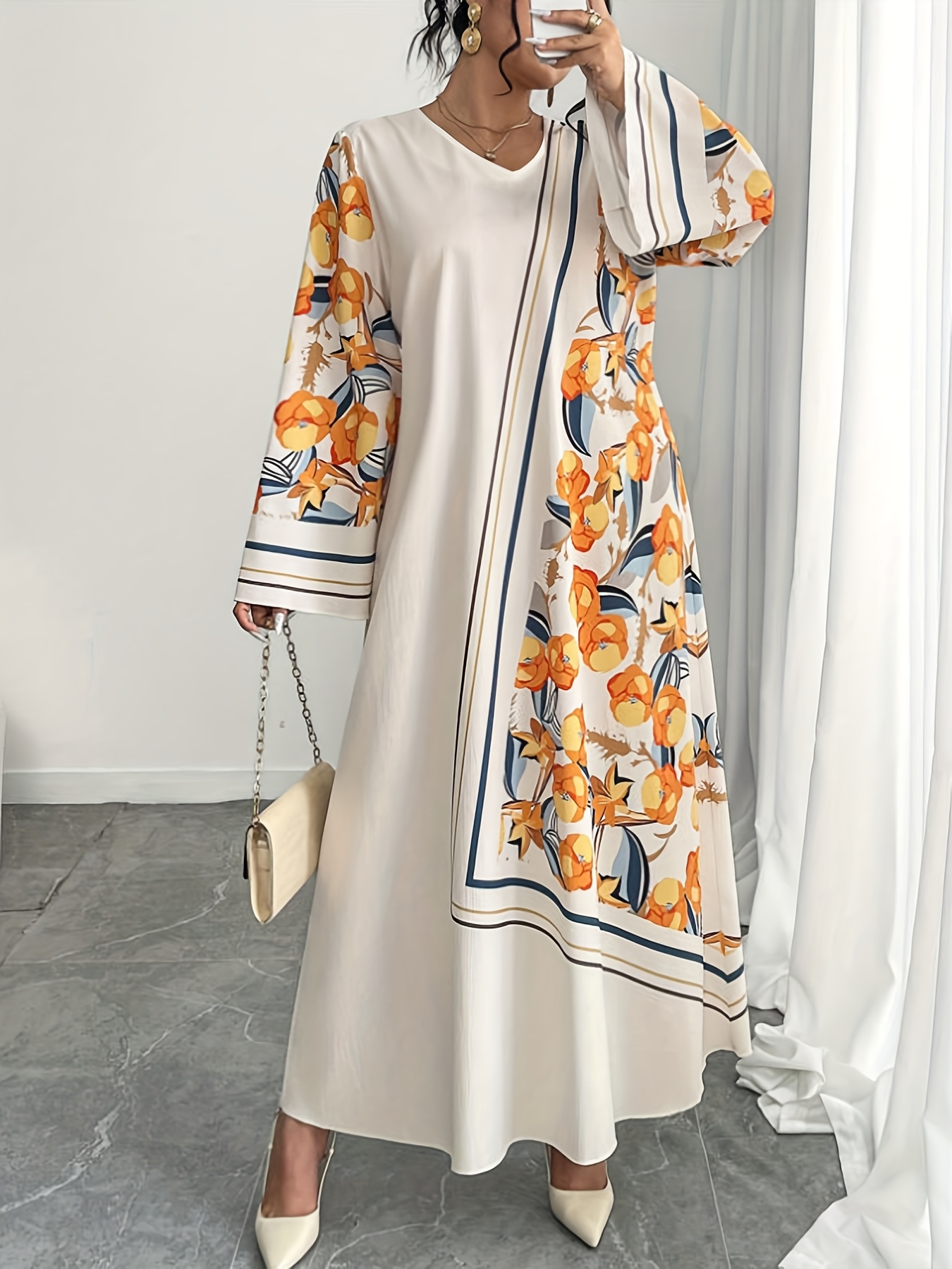 Ethnic Gown - Modische Übergrößen-Robe für Damen im Nahost-Stil,