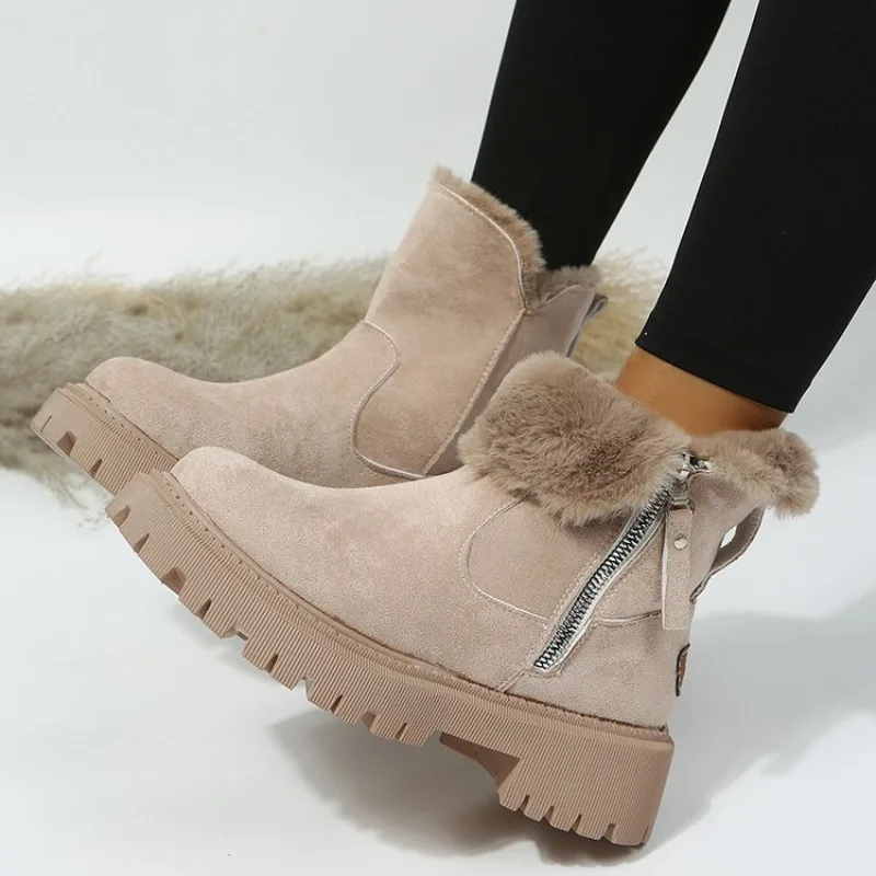 Ethnic Fabric - Damen Winter Schneestiefel Warm Gefüttert mit