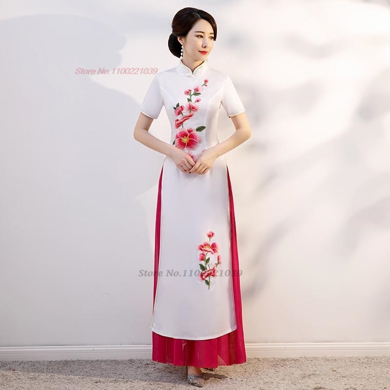 Ao Dai Vietnam Dress - 2026 Vietnam-Kleid, Aodai, traditionelles chinesisches Vintage-Qipao-Kleid,