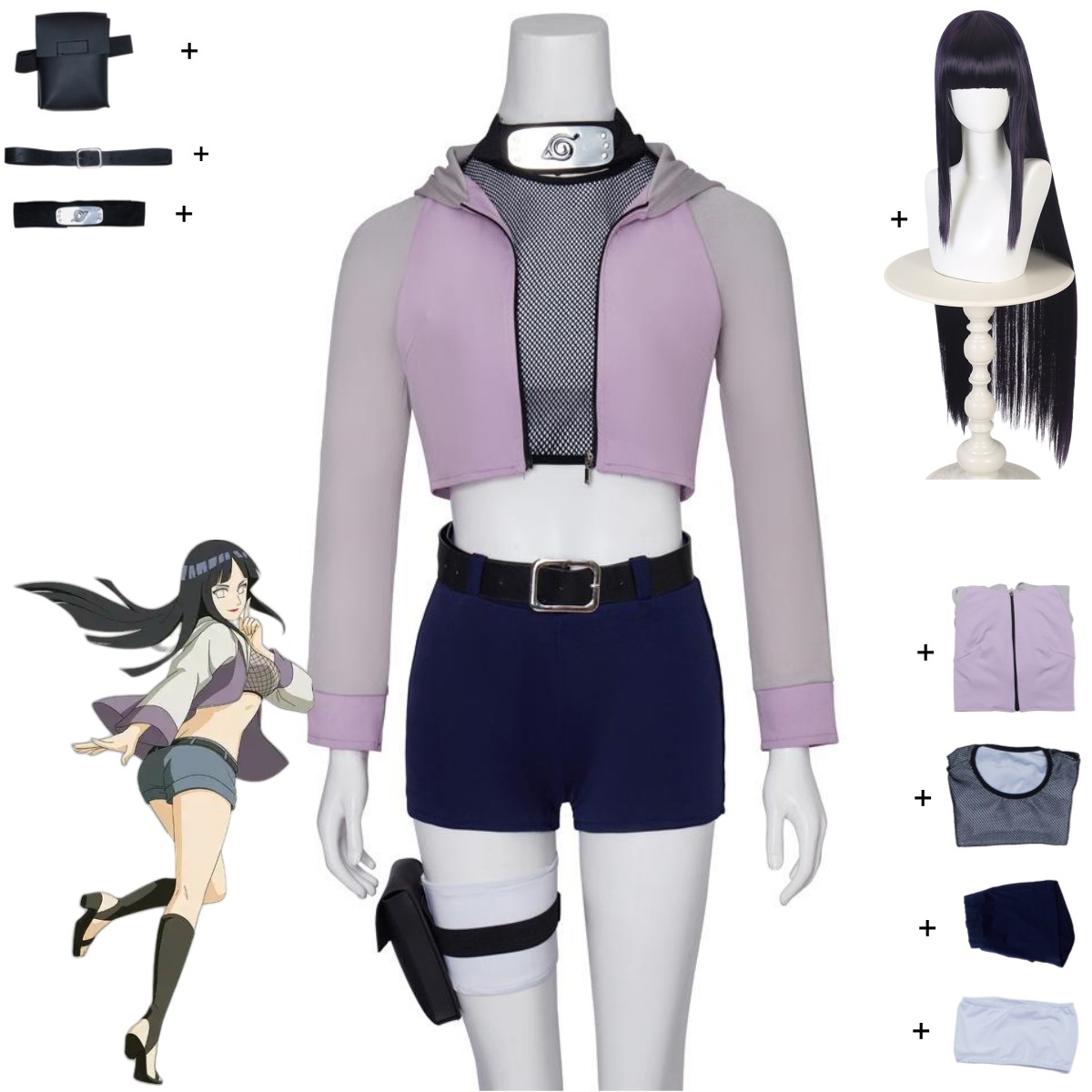 Anime Hyuga Hinata Cosplay Kos – Ethnic Outfit Bewertung und Preis