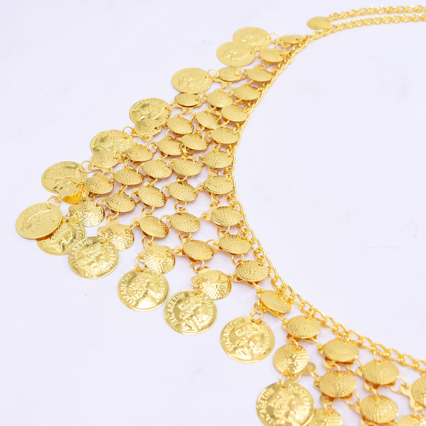 Trendige Luxus-Goldmünzen-Hüft – Ethnic Fashion Co In Bewertung und Preis