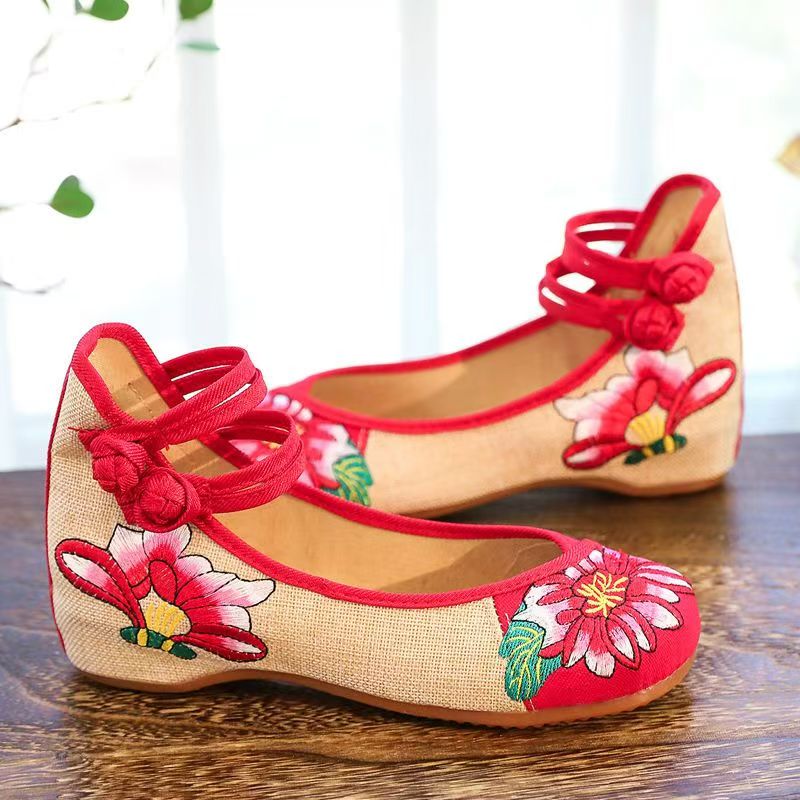 Damen Keilabsatz-Schuhe mit St – Ethnic Fabric Bewertung und Preis