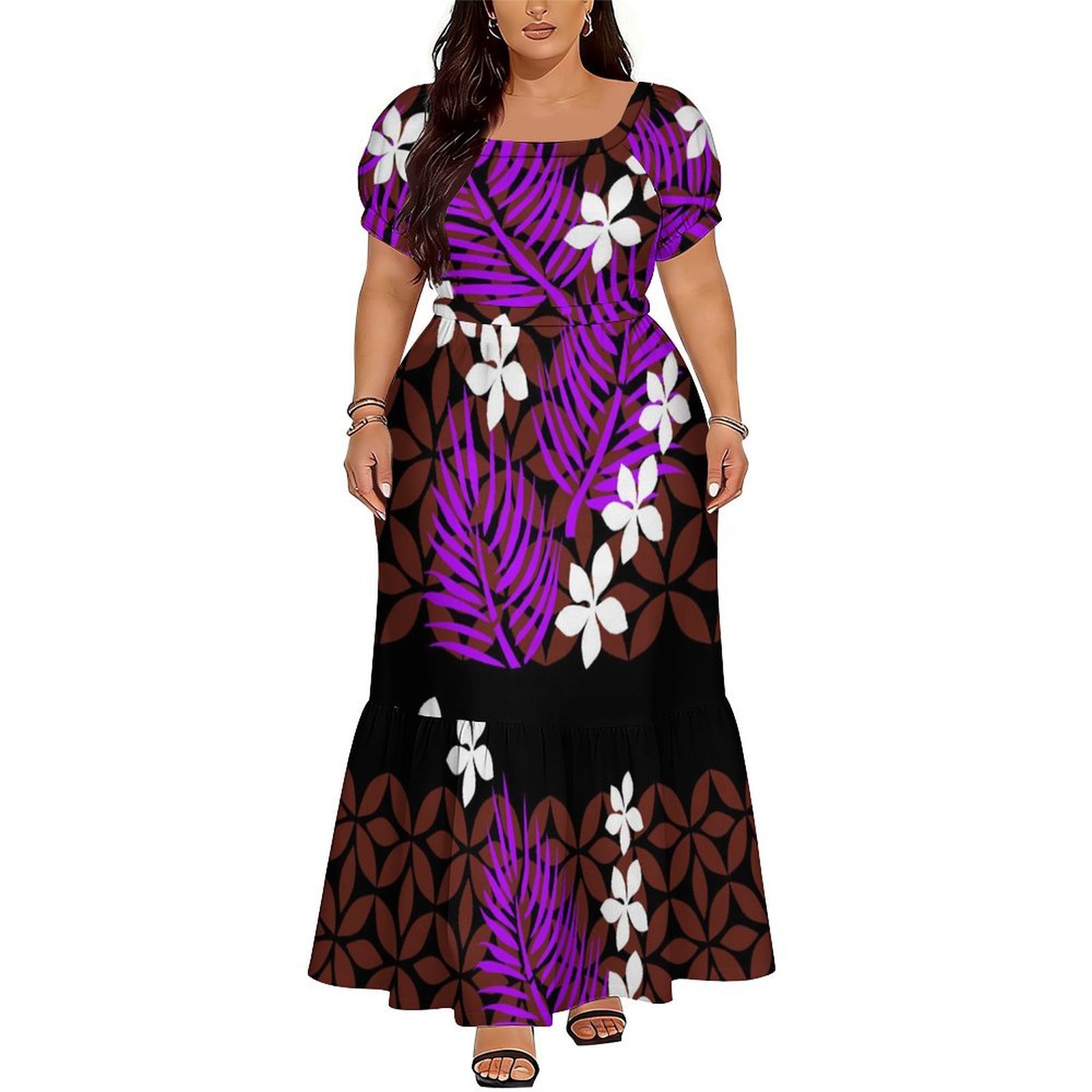 Bequemes Damen-Kurzarmkleid im – Ethnic Gown Bewertung und Preis